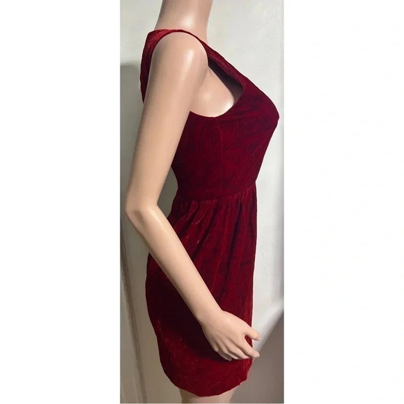 ALICE + OLIVIA Women’s Velvet Red Rose Dress - Picture 3 of 16